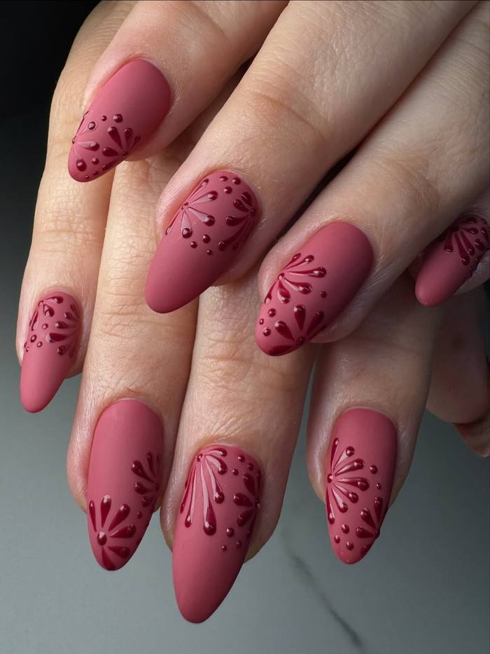 Rosewood Matte with Sunburst Art