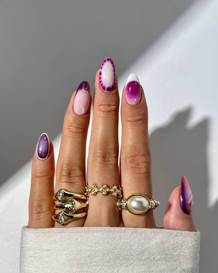 Purple and White Marble Mix