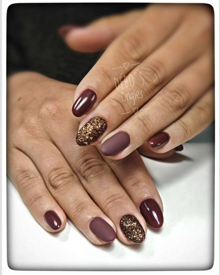 Wine Matte with Glitter Accents
