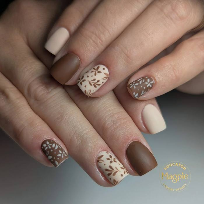 Cocoa and Cream Ditsy Florals