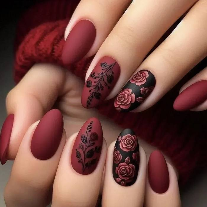 Wine Matte with Rose Stamping