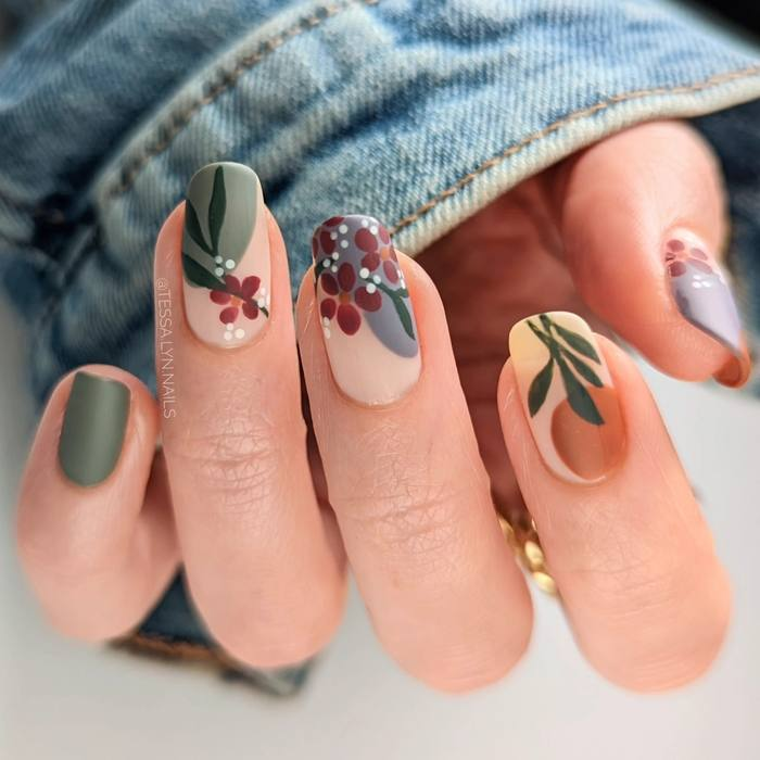 Sage and Lavender Painted Florals