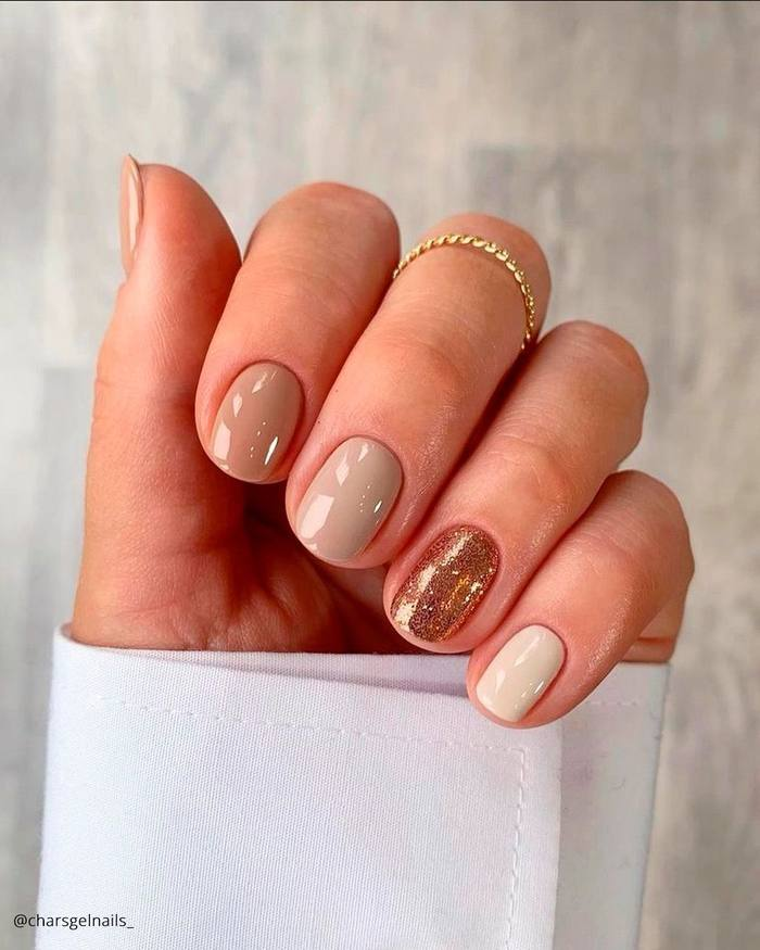 Latte Nudes with a Glitter Accent