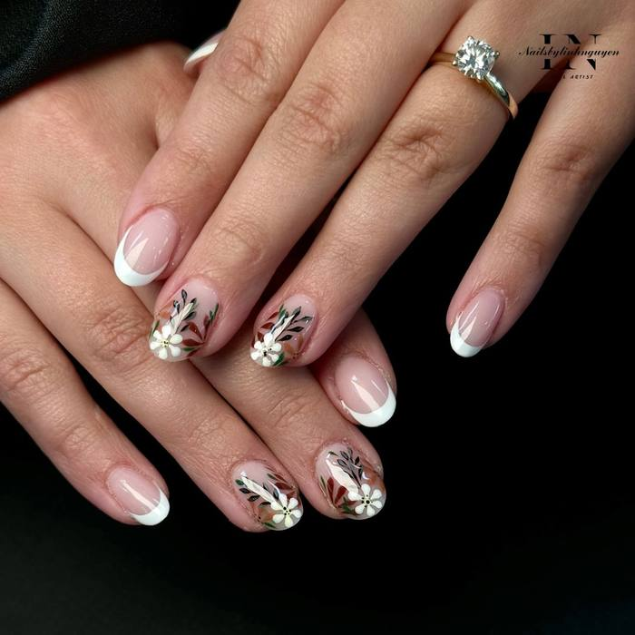 Classic White Tip with Wildflowers