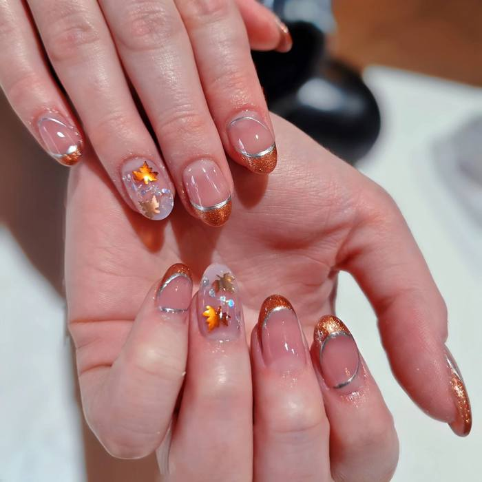 Sheer Nude with Silver Half-Moons