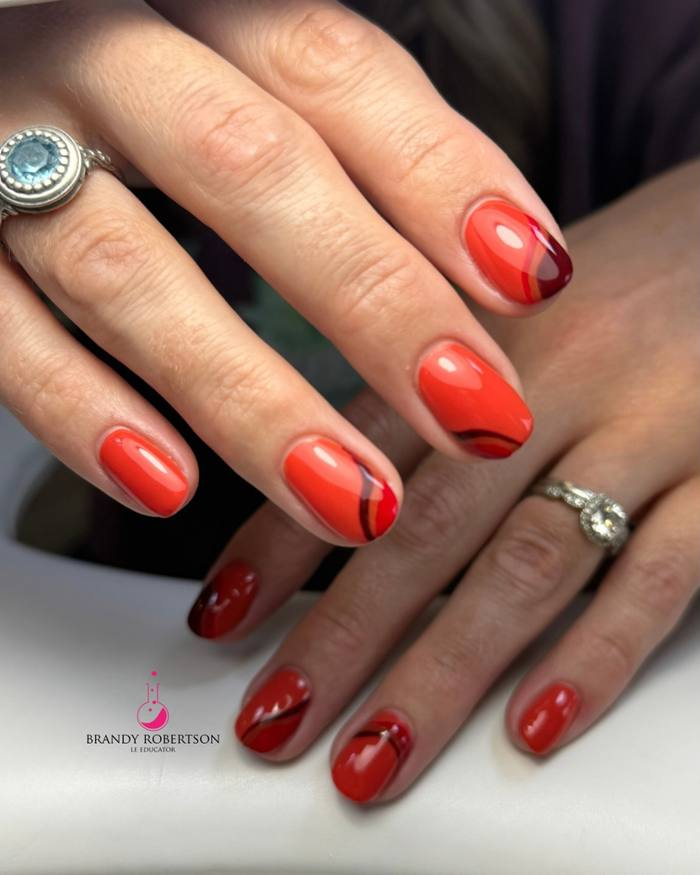 Coral to Crimson with Line Art