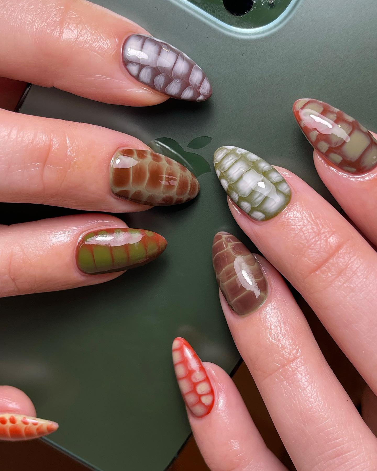 Mixed Plaid Autumn Nails