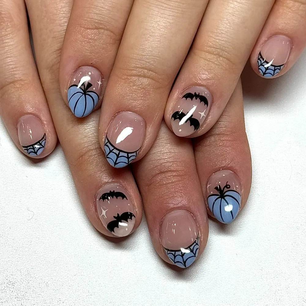 Blue Pumpkin, Web, and Bat Nail Details
