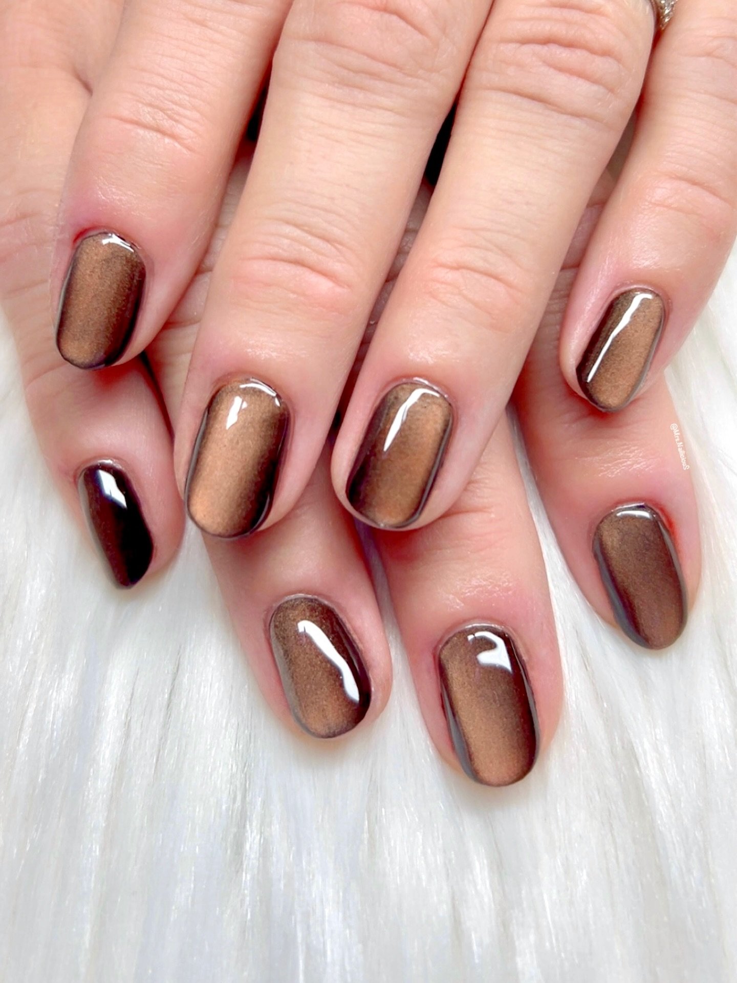 Muted Brown Nails with Light Accents
