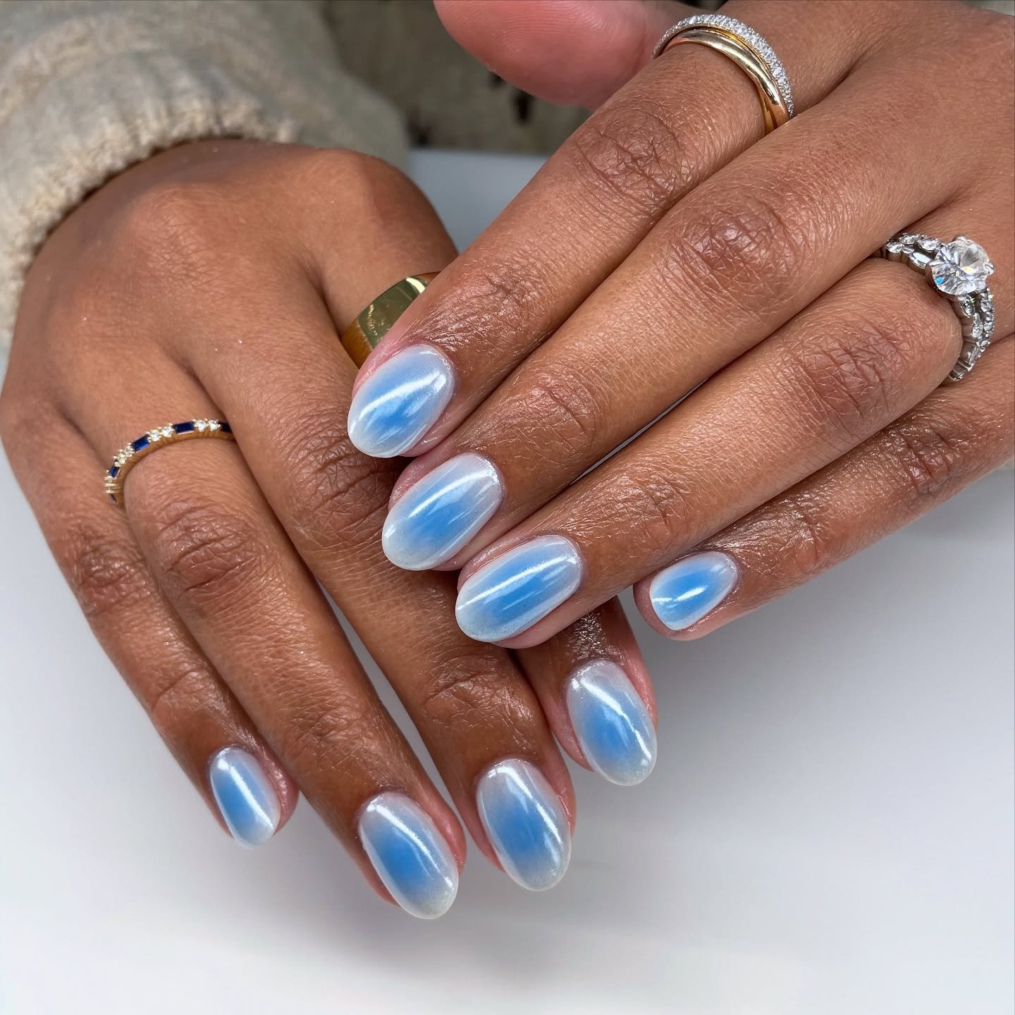 Blue Aura Nails