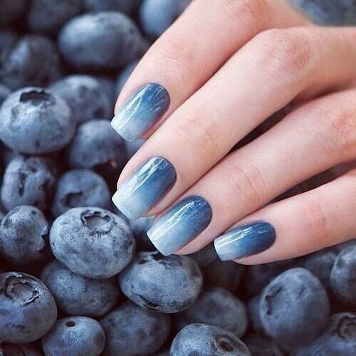 Muted Blue Chrome Nails