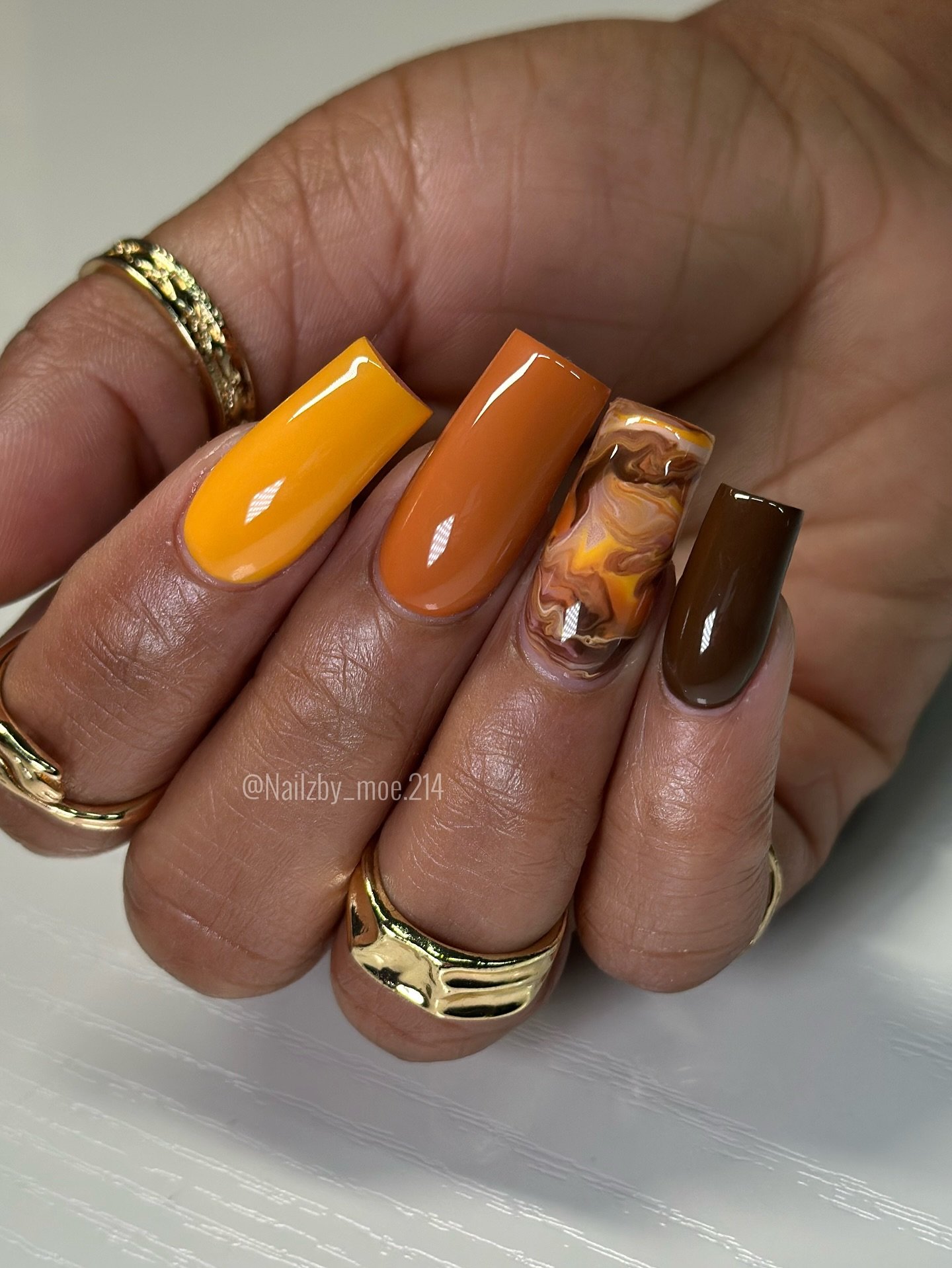 Mustard, Orange, Brown, and Tortoiseshell Mix