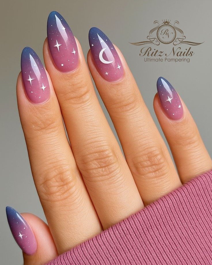 Purple-Pink Almond Nails with Tiny White Stars — DY73IYEgVhLRitzNails.jpg