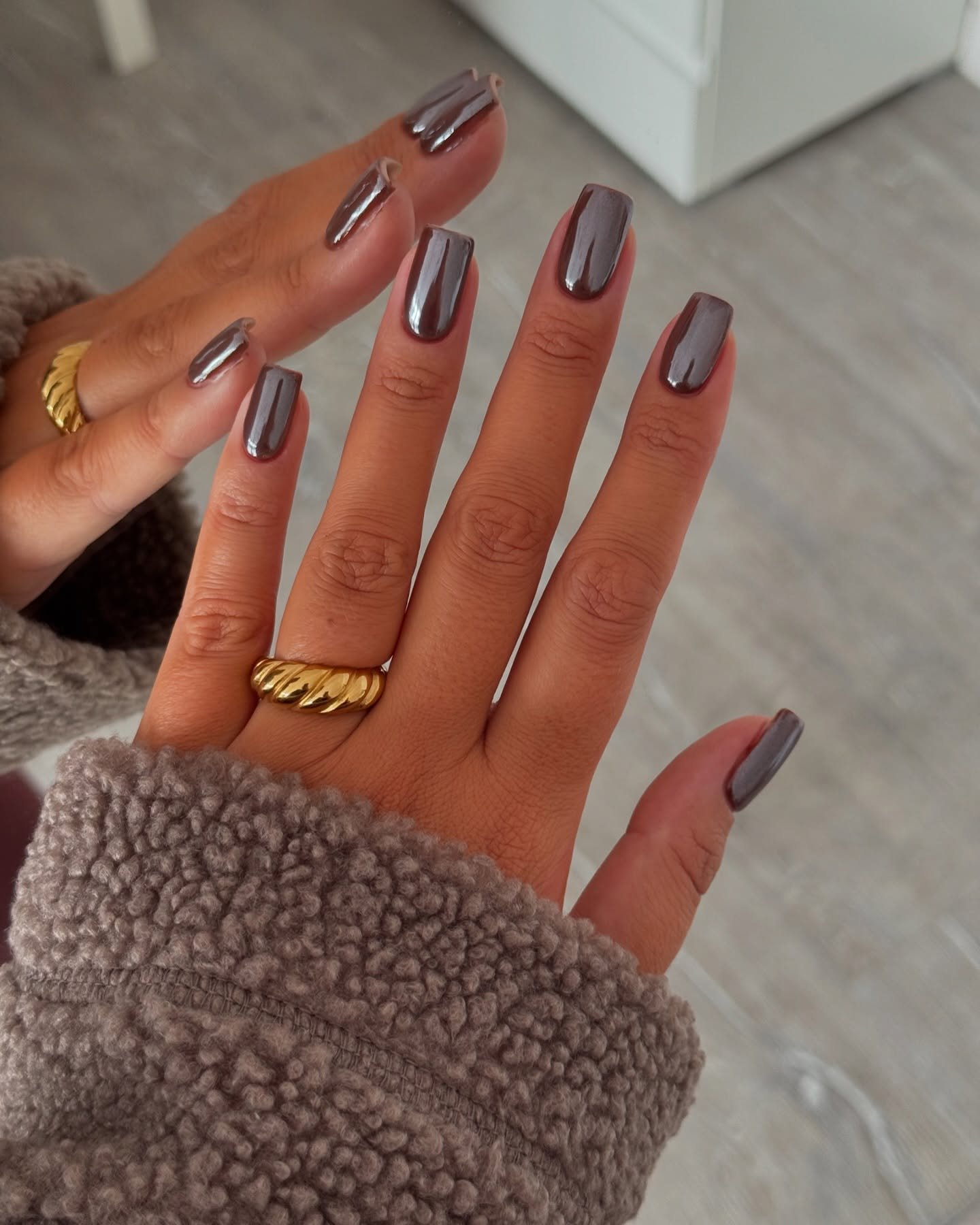 Long Almond Rose-Brown Chrome