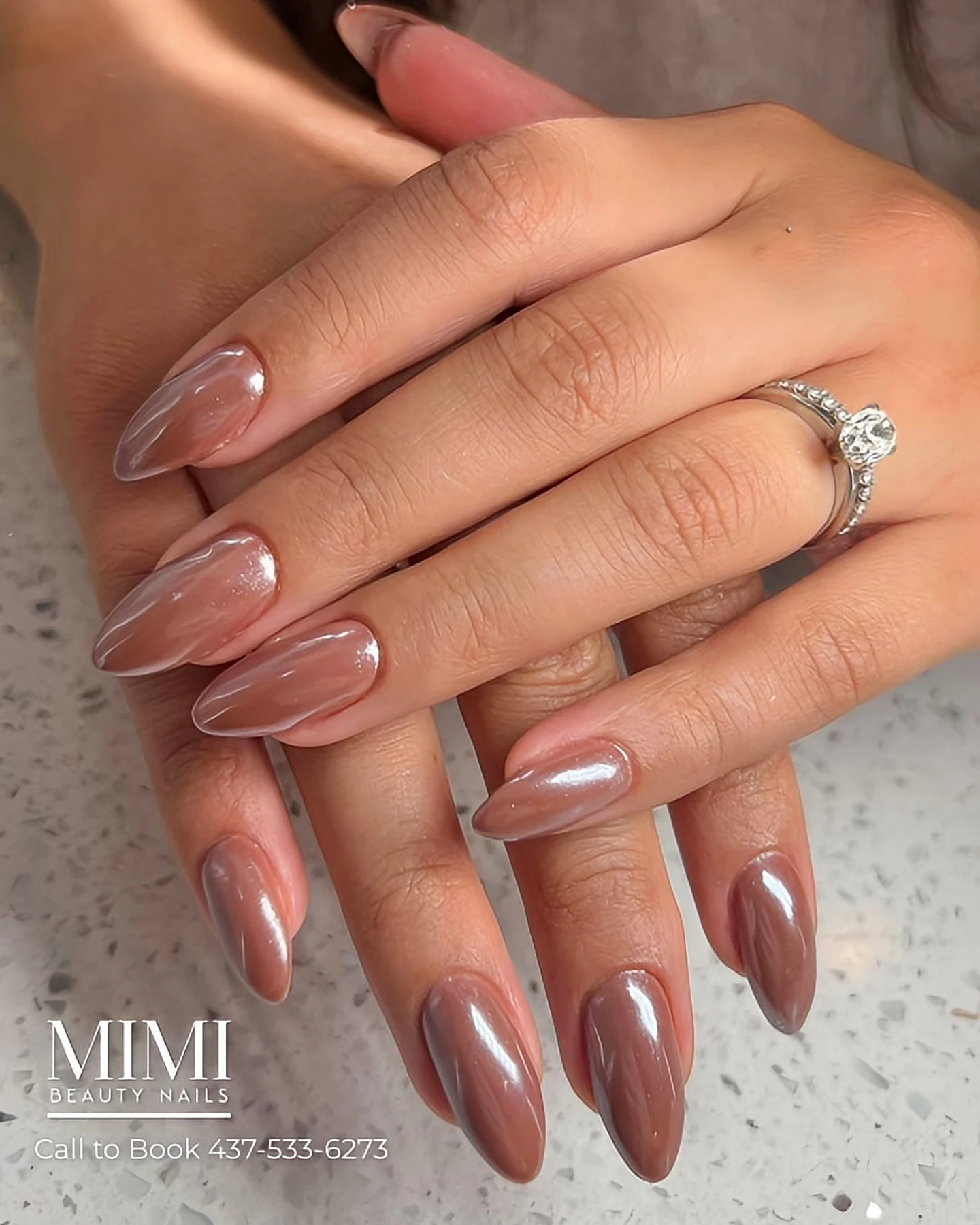 Medium Almond Chocolate Chrome with Strong Mirror Highlights