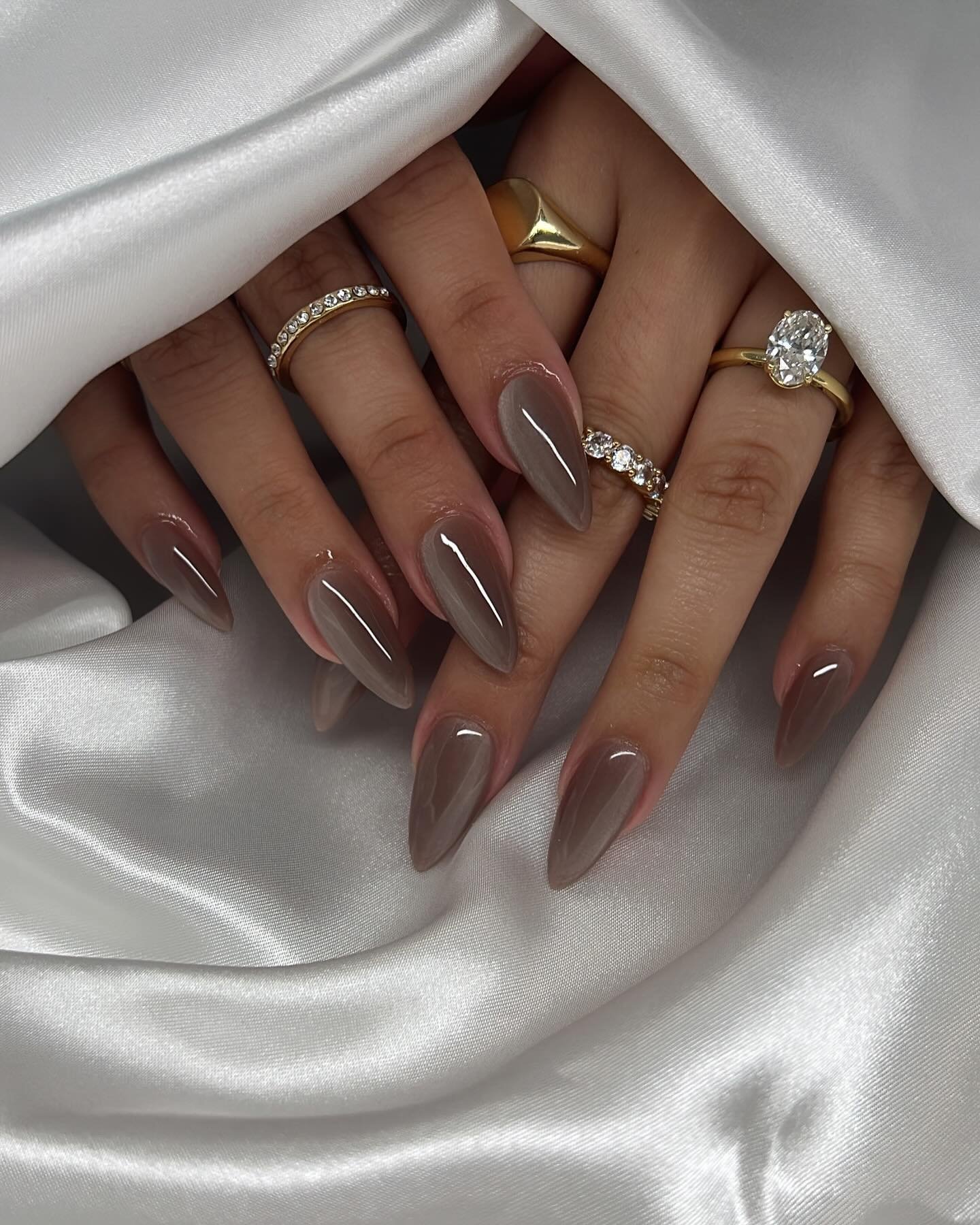 Short Rounded Deep Brown Chrome