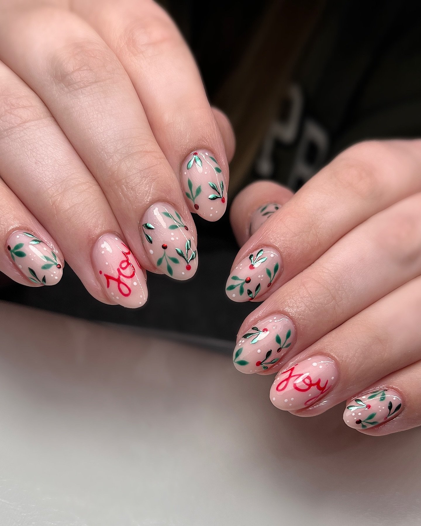 Long Pink and Gold Glitter Almond Nails