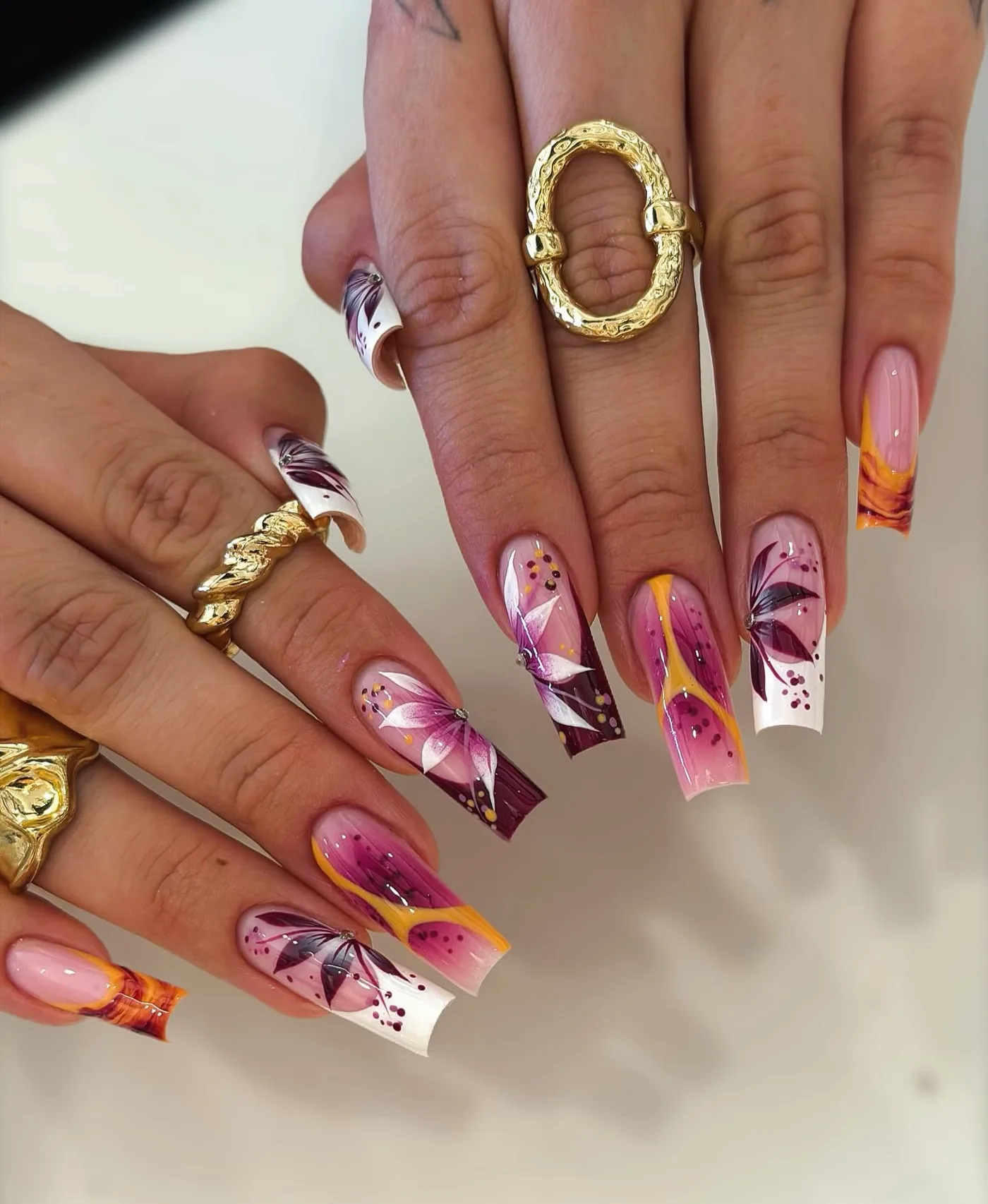 Long Pink and Purple Nails with Detailed Line Art — DcT0eDcI1L2nailporn.jpg