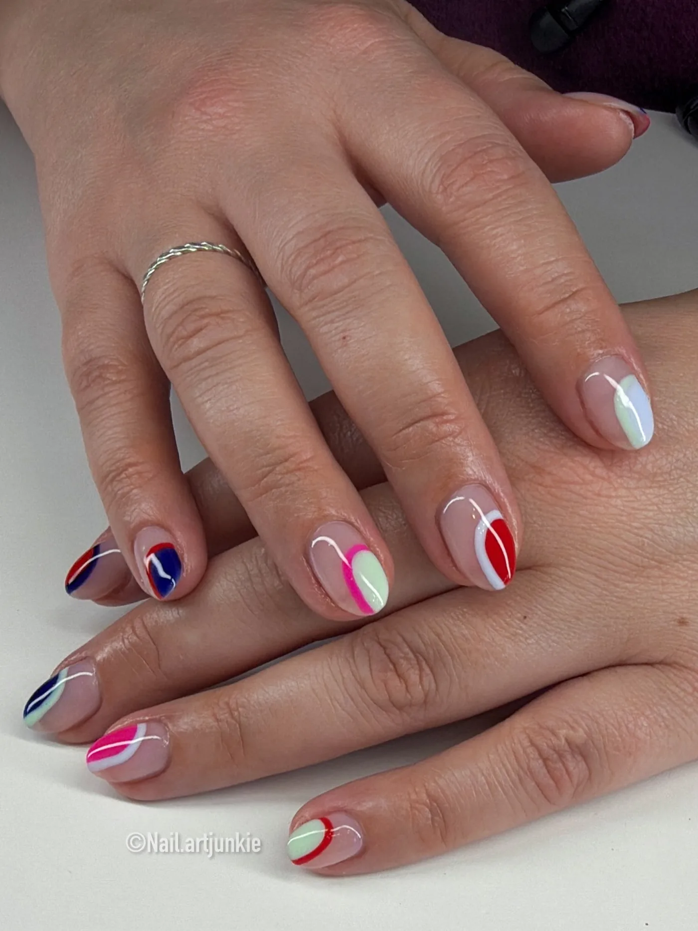 Sheer Neutral Nails with Pink, Blue, and Red Tips — DX1-xlkD8DoKatie Satow Beauty.jpg