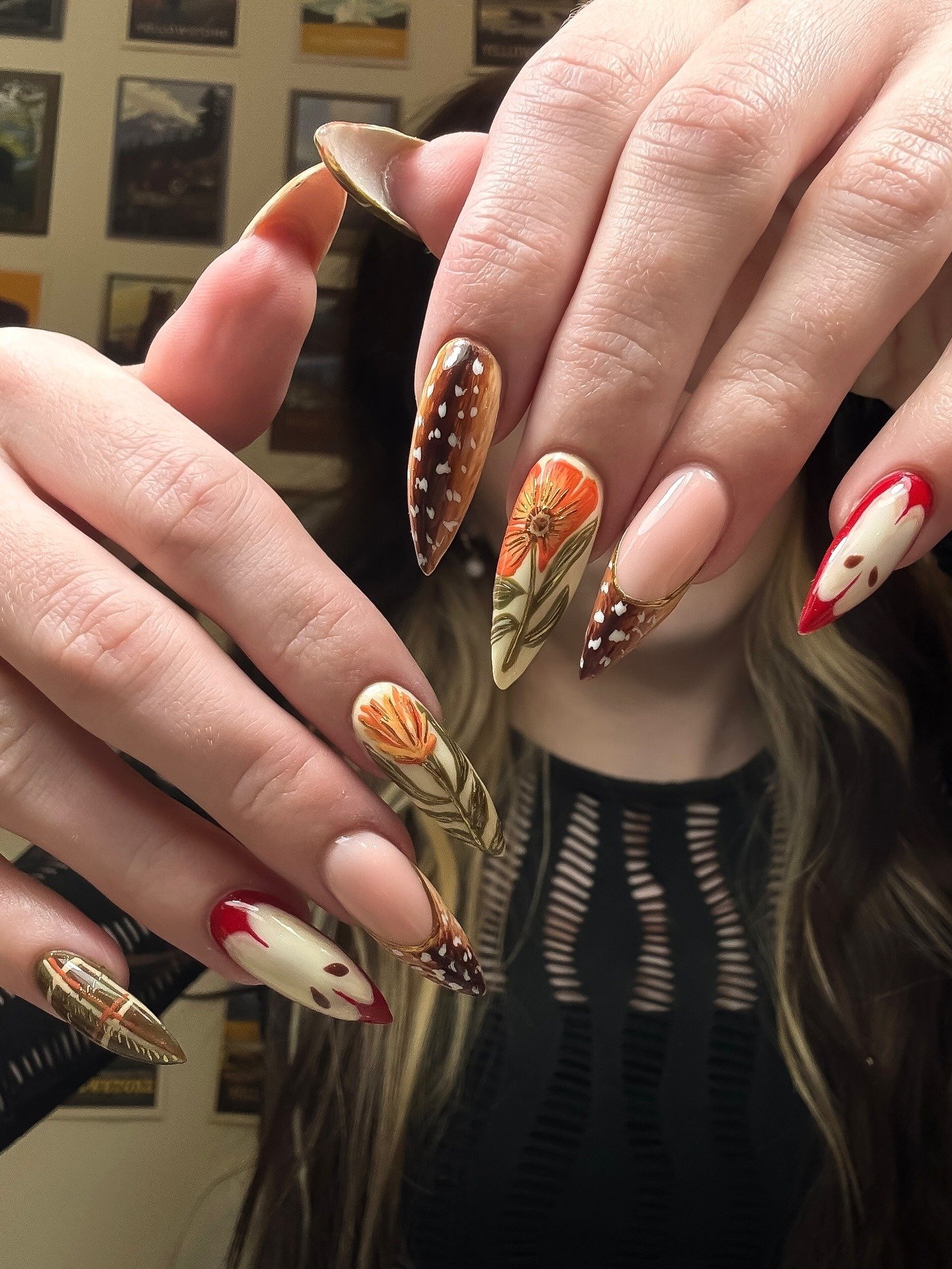 Cottagecore Fall Nails design 4