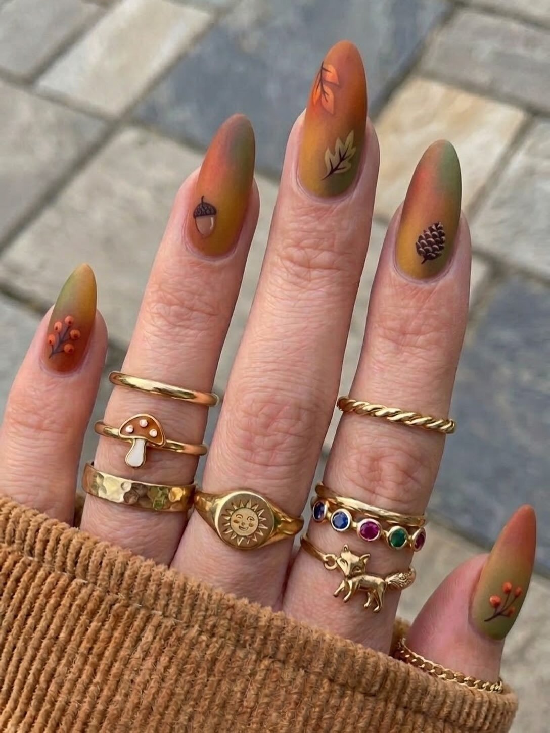 Cottagecore Fall Nails design 16