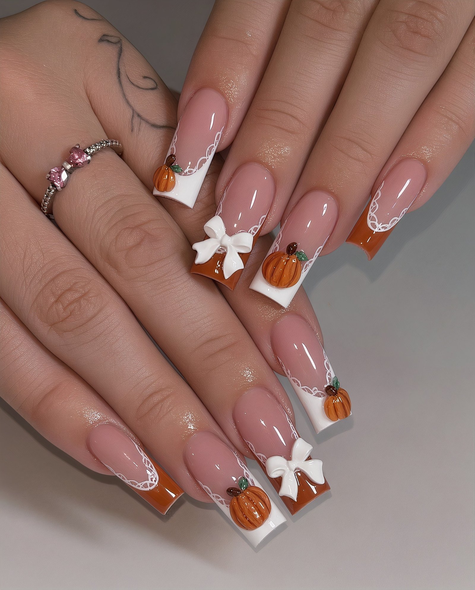 Cottagecore Fall Nails design 25