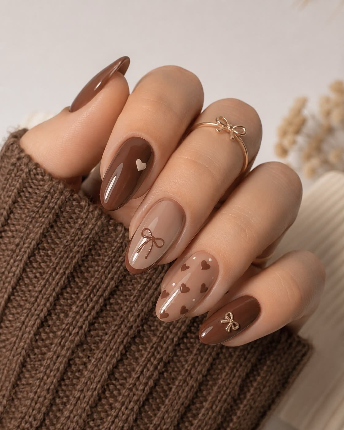 Cream mocha nail design 2 - DcgUnyhEXgpLa Véna Nails