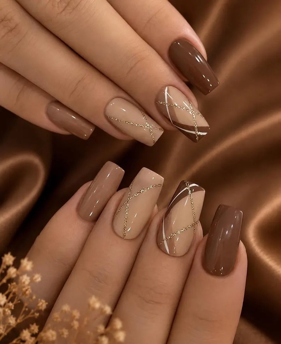 Cream mocha nail design 10 - Dc-4Z-AsyP2Love Nails Sutton Coldfield