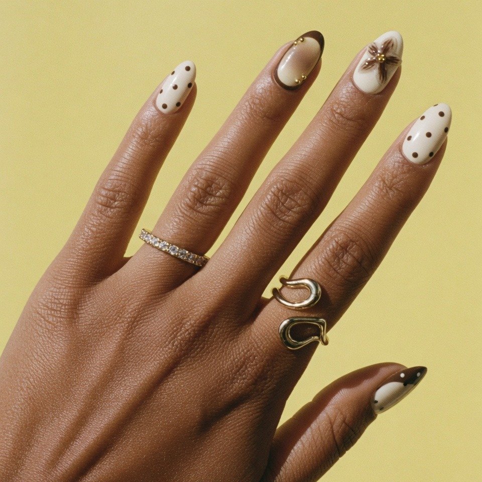 Cream mocha nail design 21 - DYtESByAJD6Nails 68 Scarborough