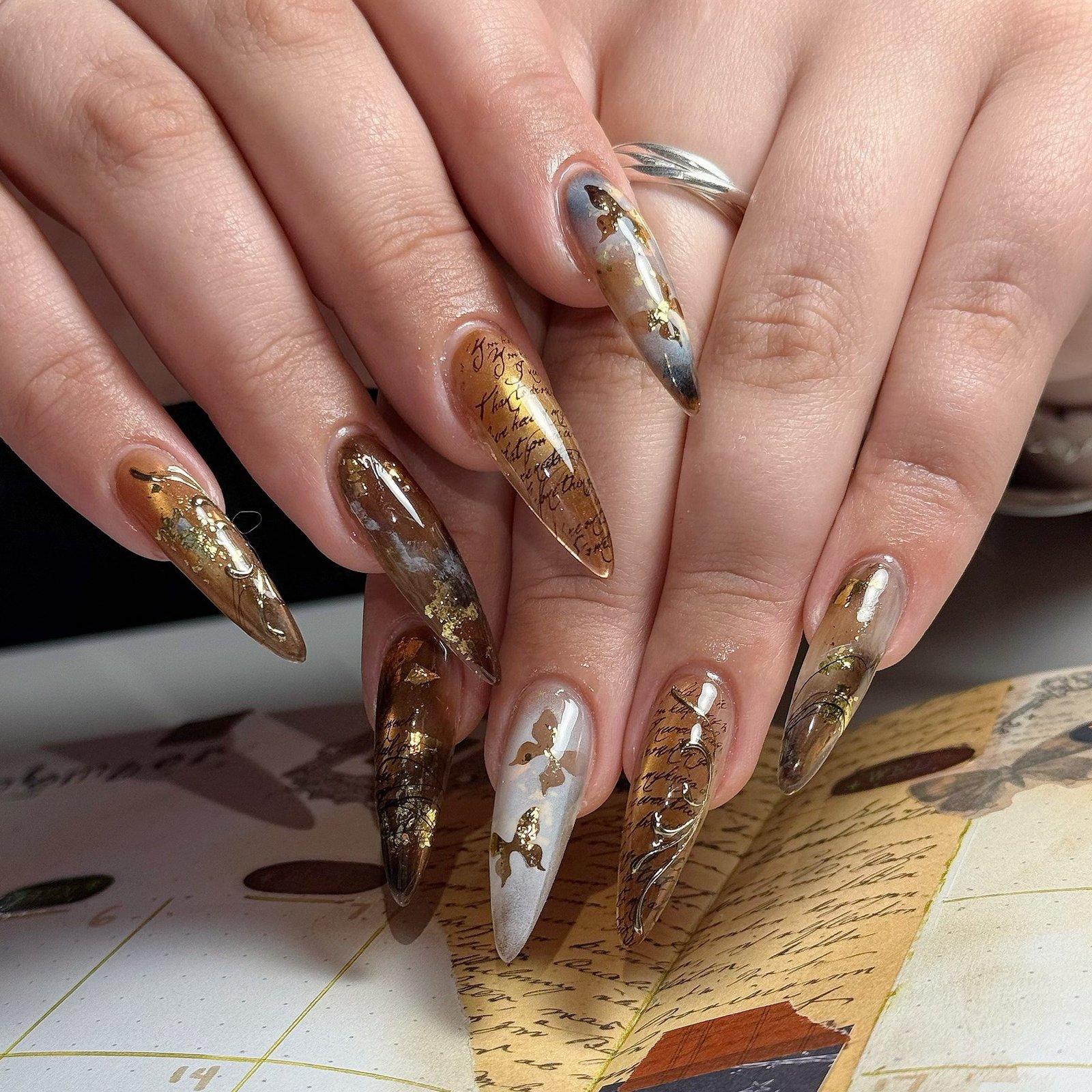 Dark Academia Nails design 6 — DcmCU-NFaanVivian ˚꒰ა licensed sacramento gel x nail tech ໒꒱ ˚.jpg