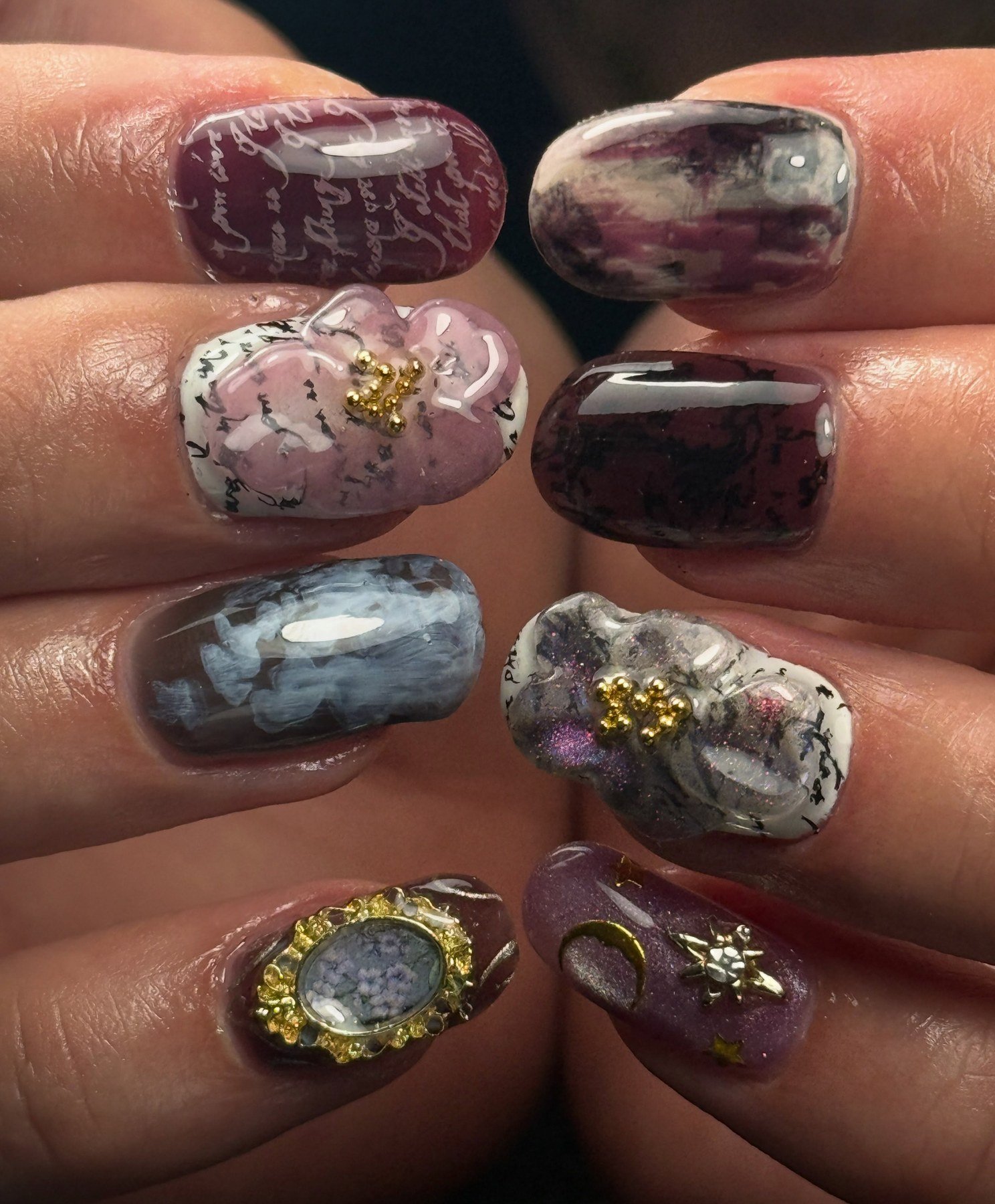 Dark Academia Nails design 33 — DacROQfiA6wLYON nail art & sfxmakeup.jpg