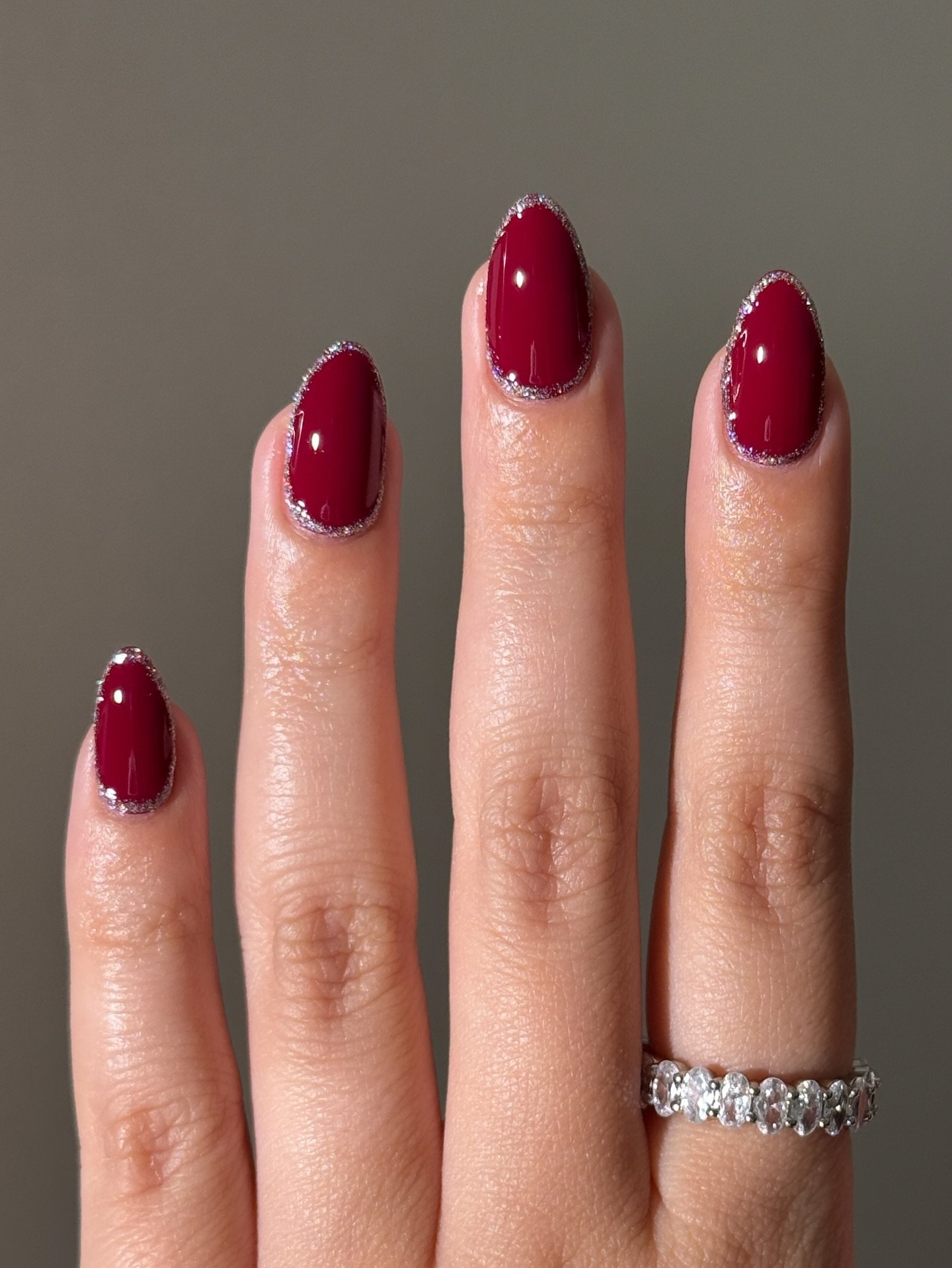 Short Red Oval Nails