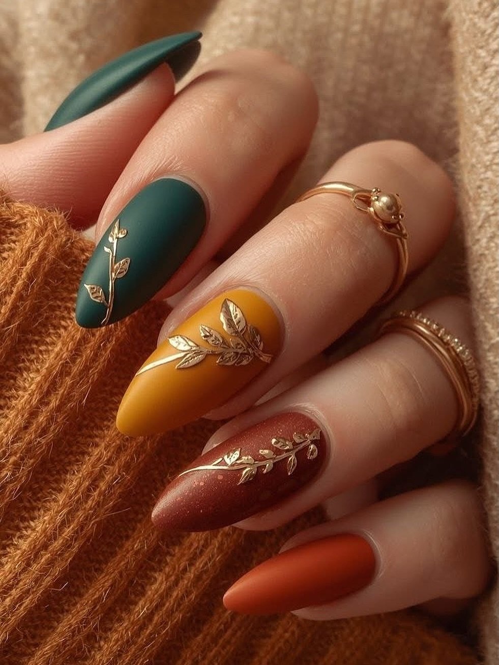 Teal, Mustard, and Rust Autumn Mix