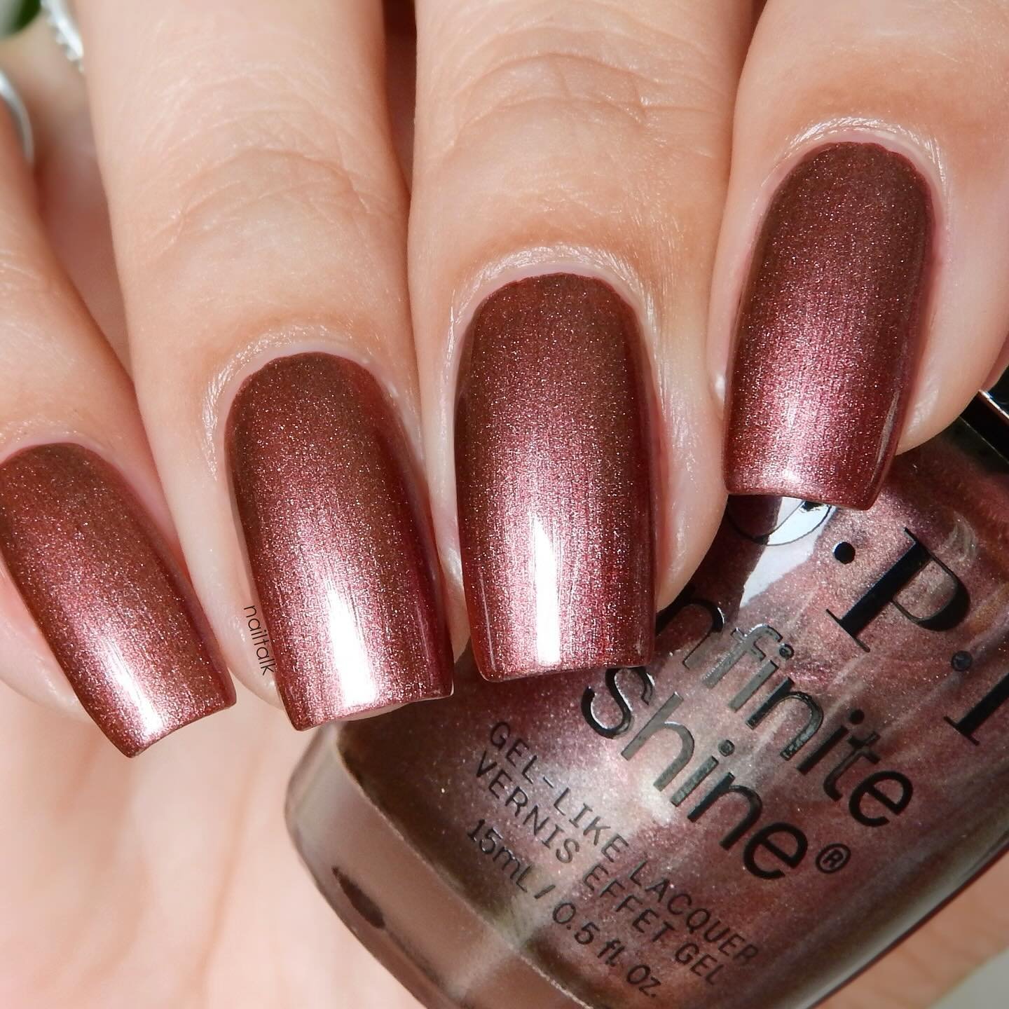 Rose Copper Metallic Nails