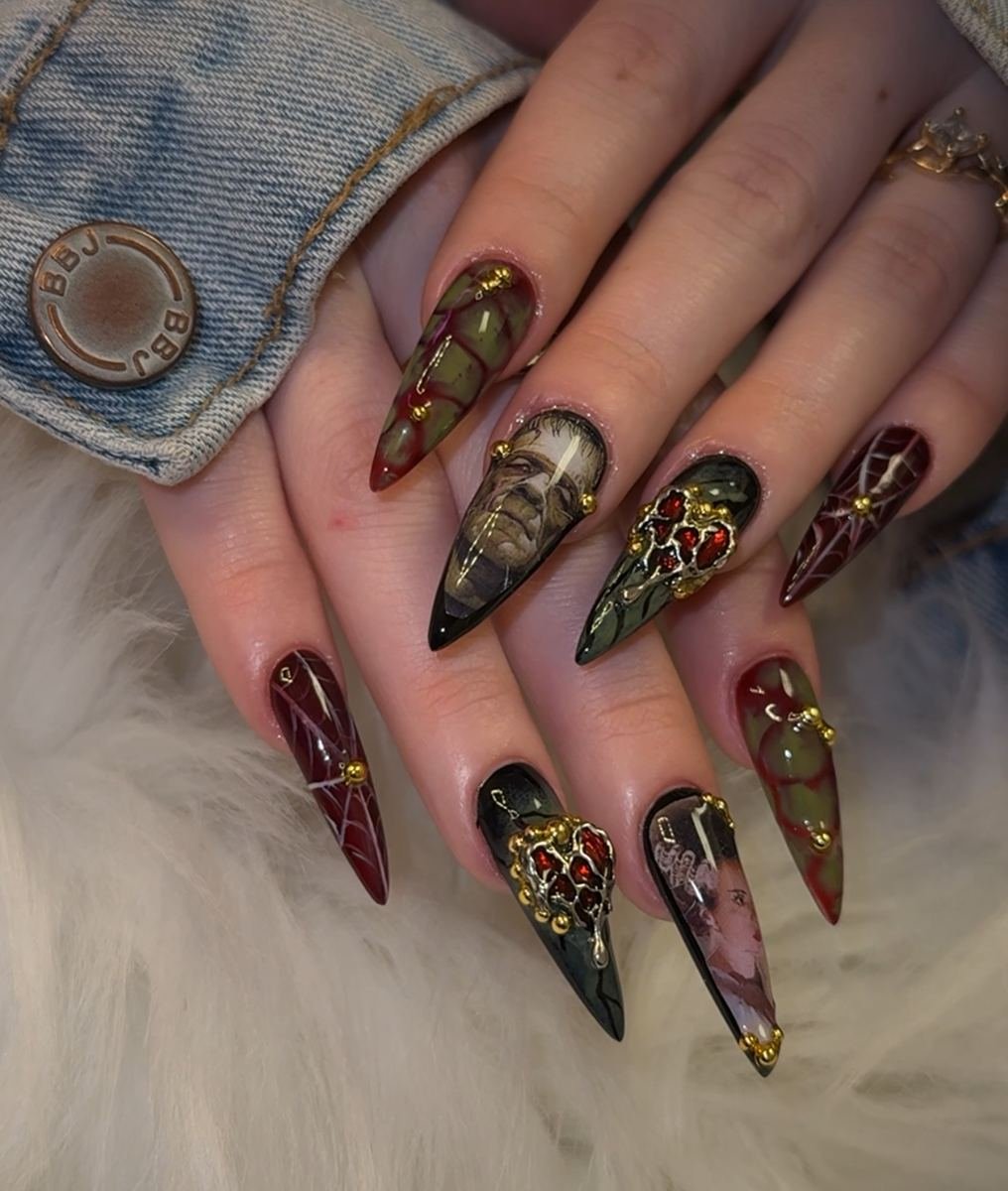 Dark Mixed Halloween Nails with Gold Accents — DPFjaXGD_K5Oddica.jpg