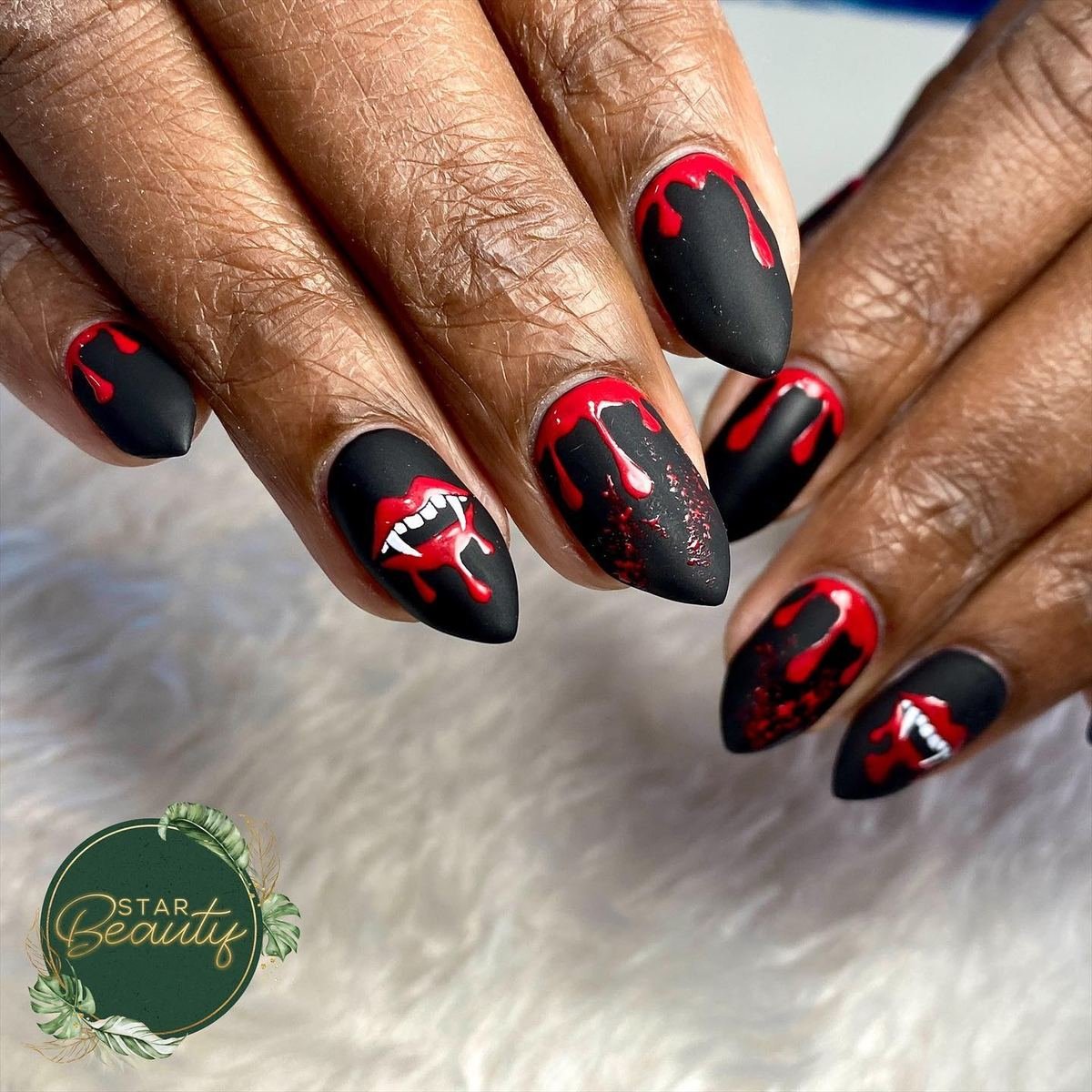 Black and Red Halloween Nails with White Accents — DBUB8e7s2JCStar Beauty.jpg