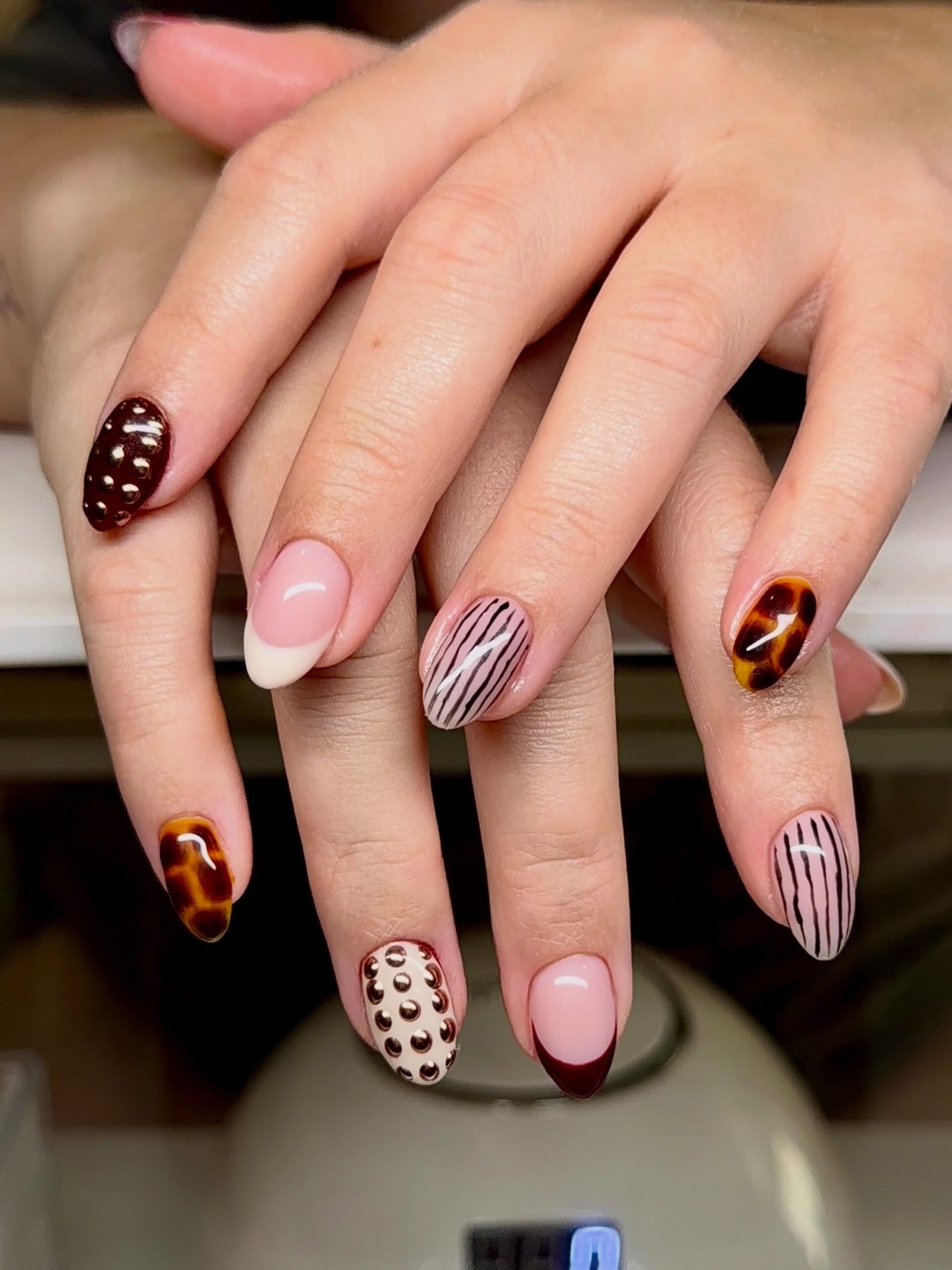 Brown, Pink, and Animal Print Almond Mix