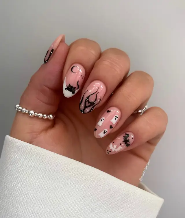 Ghost nail design from DAlteQUAsQ1Janine Orpen Nail Artist.jpg