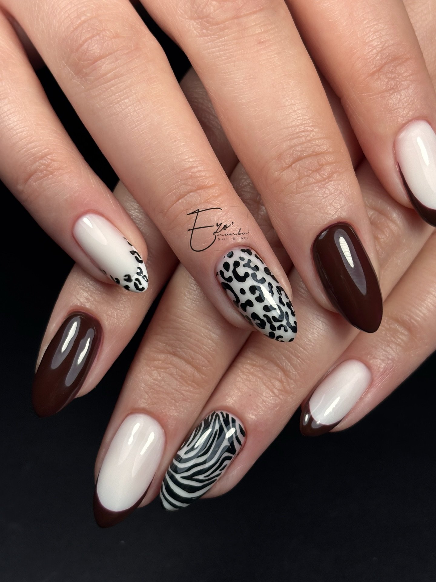White and Brown Leo Mix with Zebra Accent