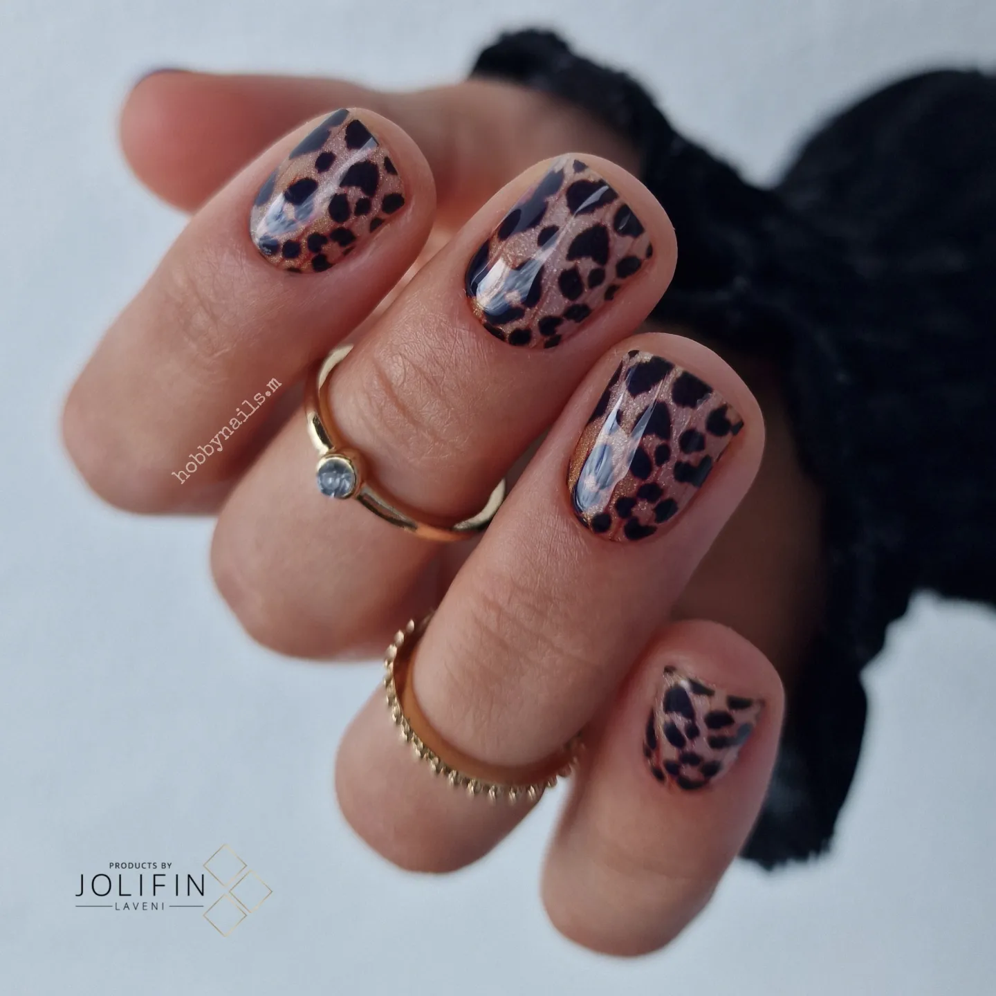 Pink Leopard Print Short Nails