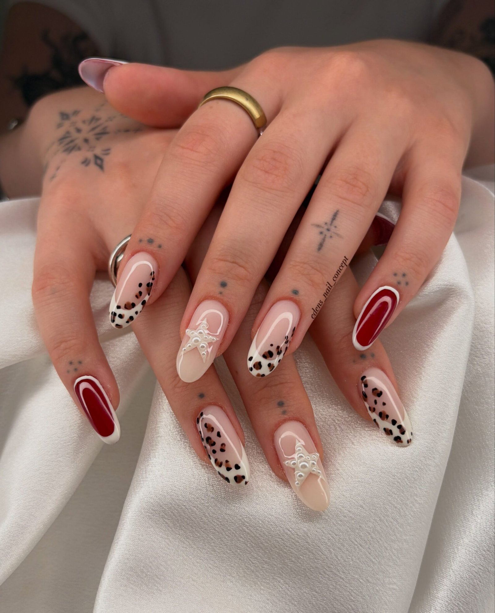 Bejeweled Leopard Glam Nails