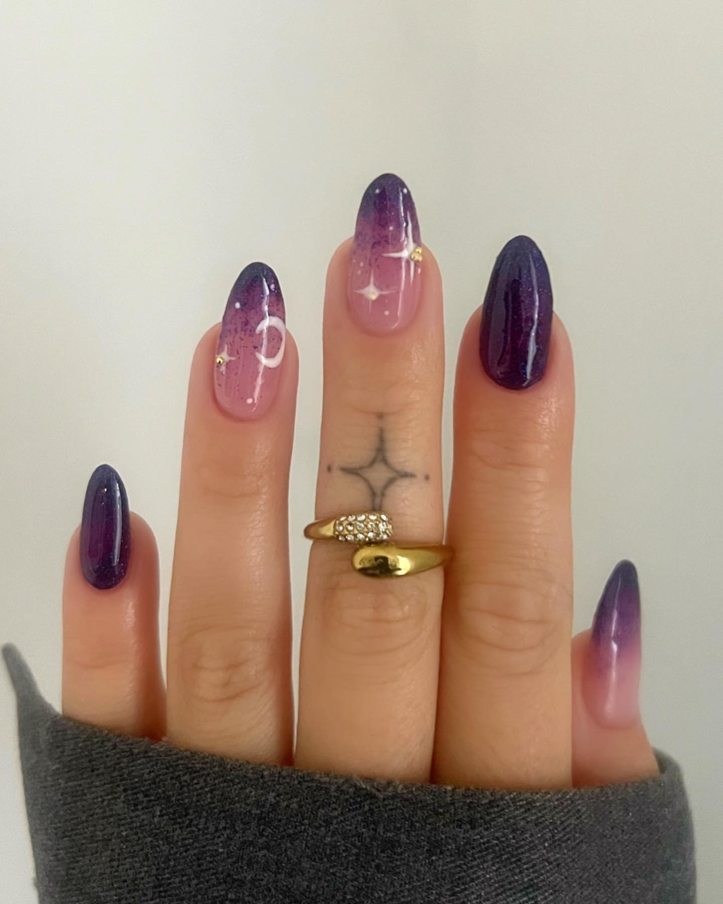 Pink and Purple Aura Nails