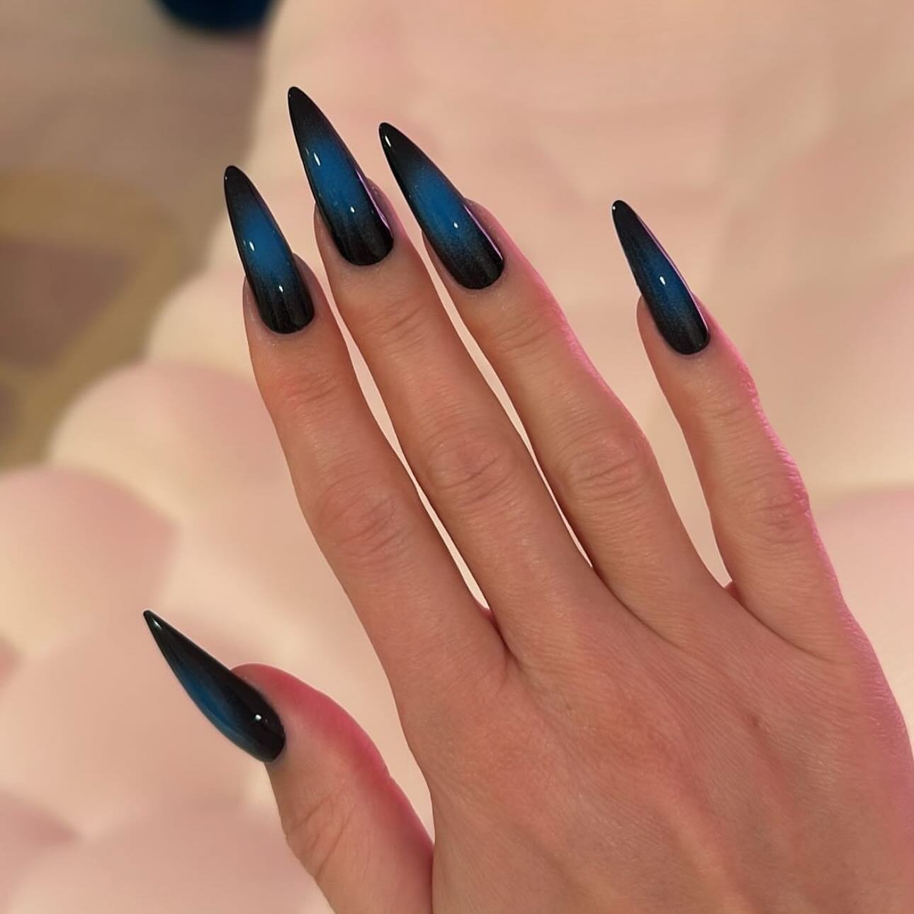 Long Black Stiletto Nails
