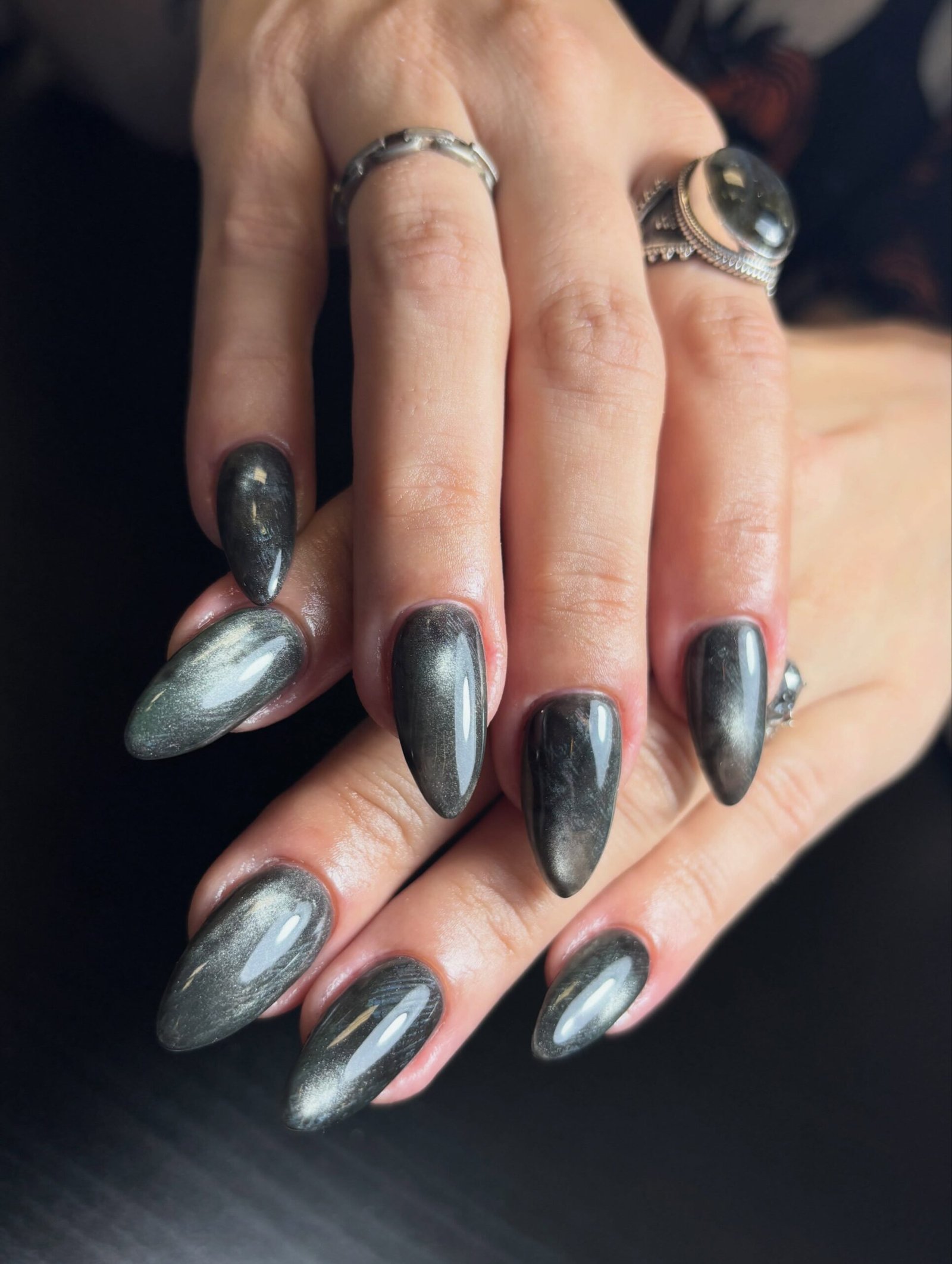 Short Square Nails with Pink and White Cloudy Accents