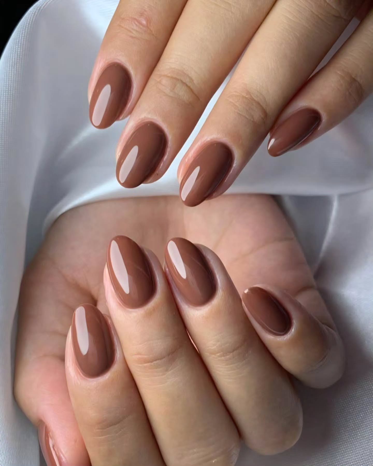 Soft Taupe Almond Nails