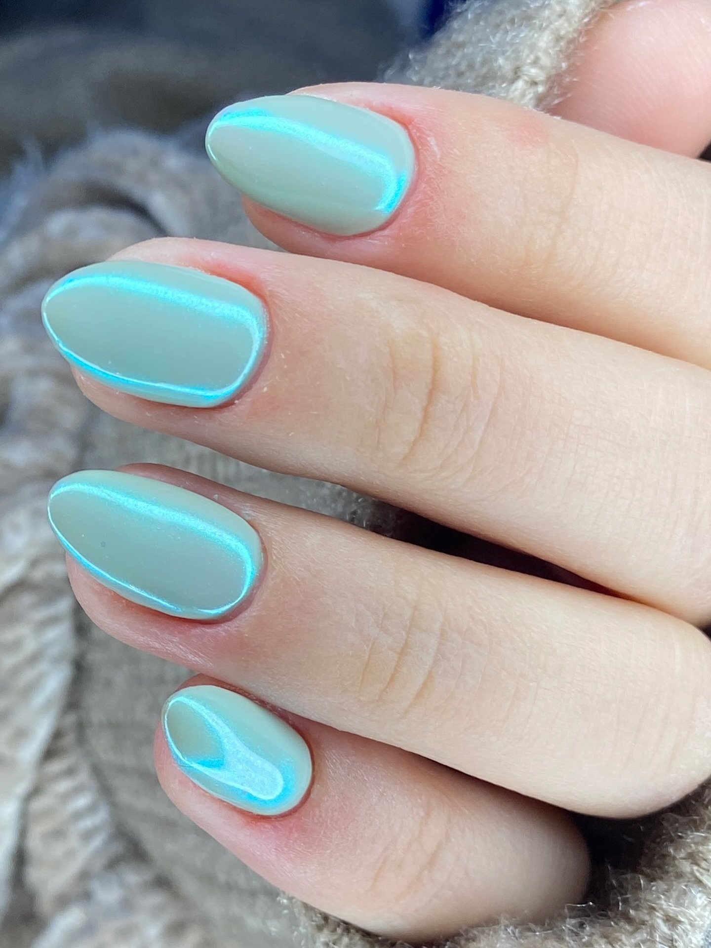 Bright Aqua Short Nails