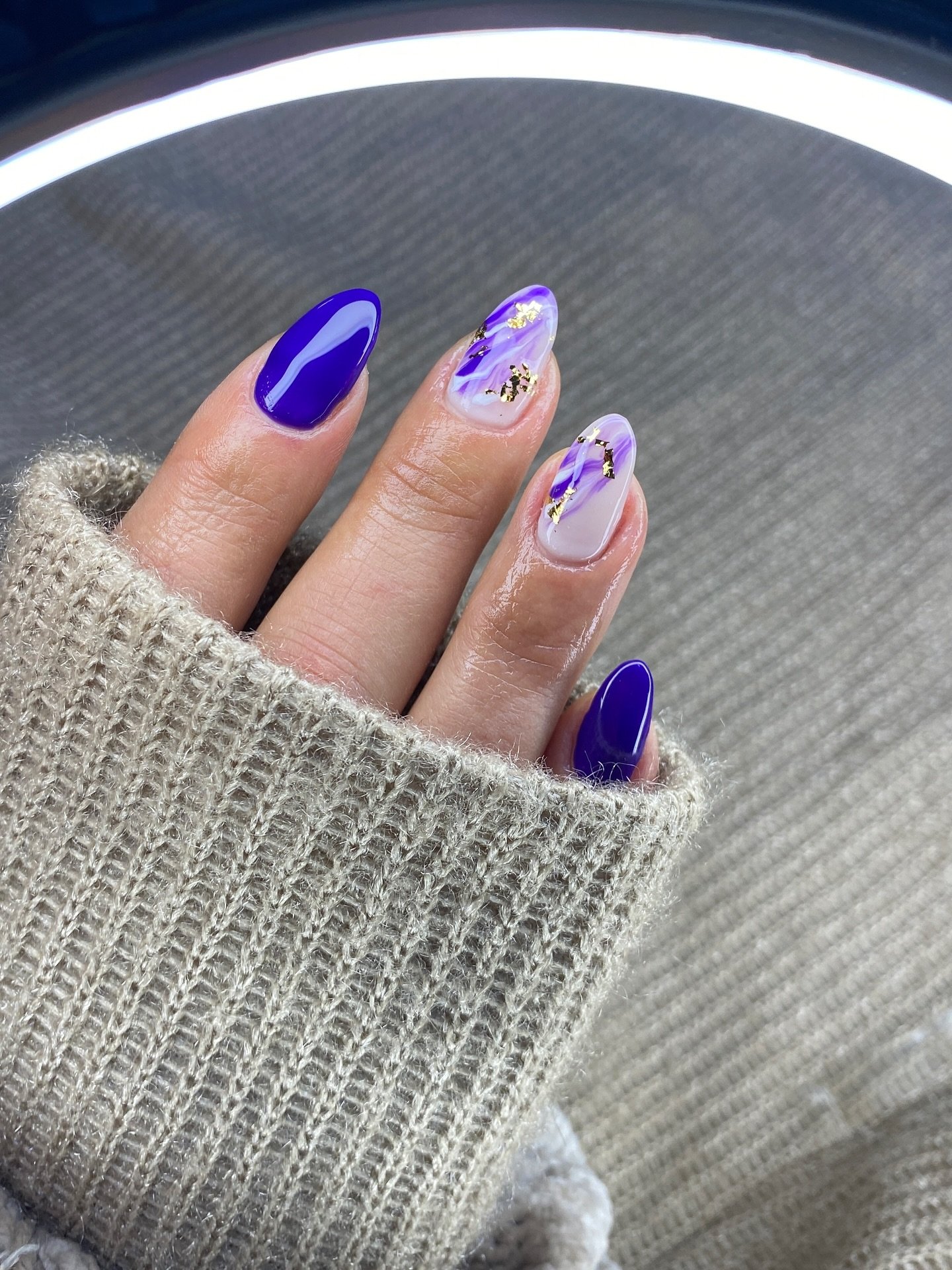 Lavender and Purple Short Nails