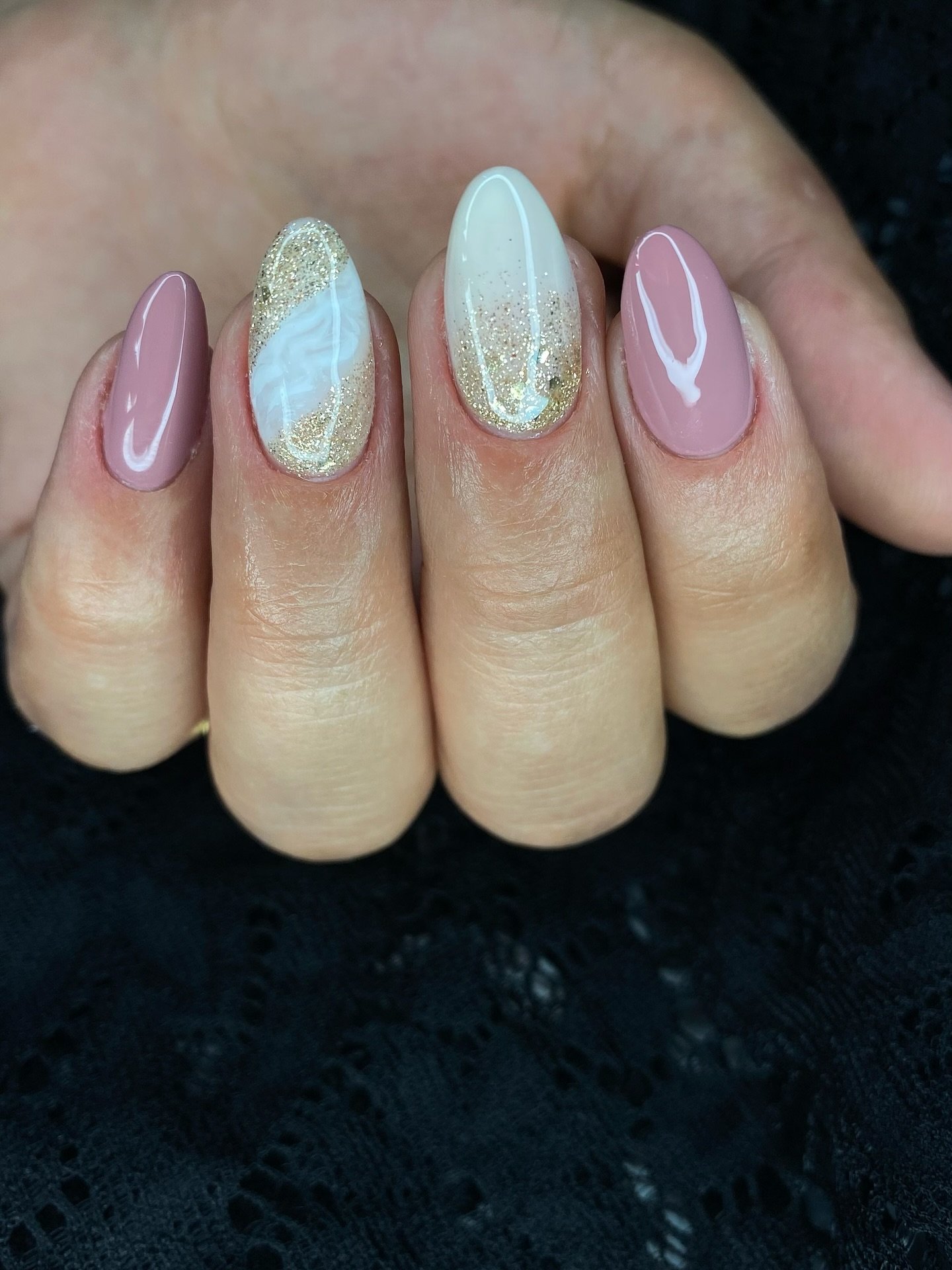 Icy Blue and Silver Accent Nails