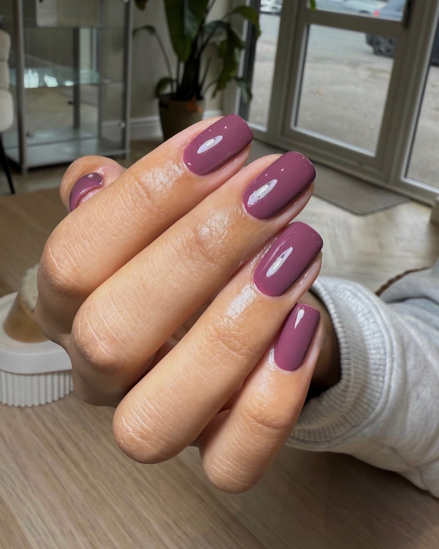 Mauve and Pink Short Nails