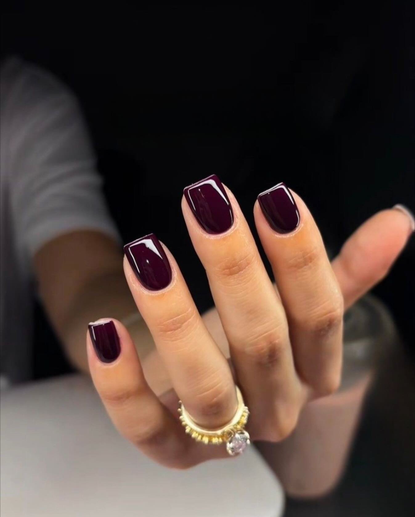 Black and Purple Accent Nails
